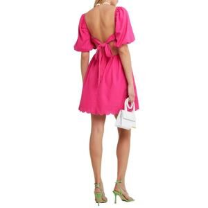 NWT OPT April Scalloped Dress Magenta Medium